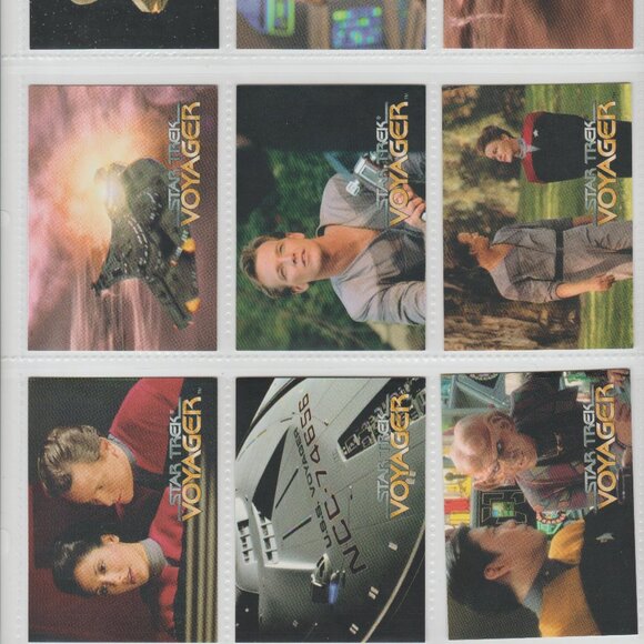 1995 Skybox Star Trek Voyager Complete Base Card Set (98) 9 x 11 Binder Sheets - Picture 3 of 13